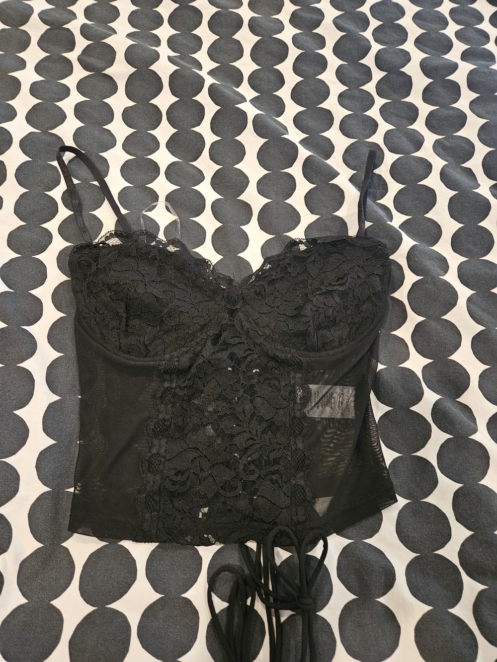 Black Lace Bustier Camisole with Adjustable Straps